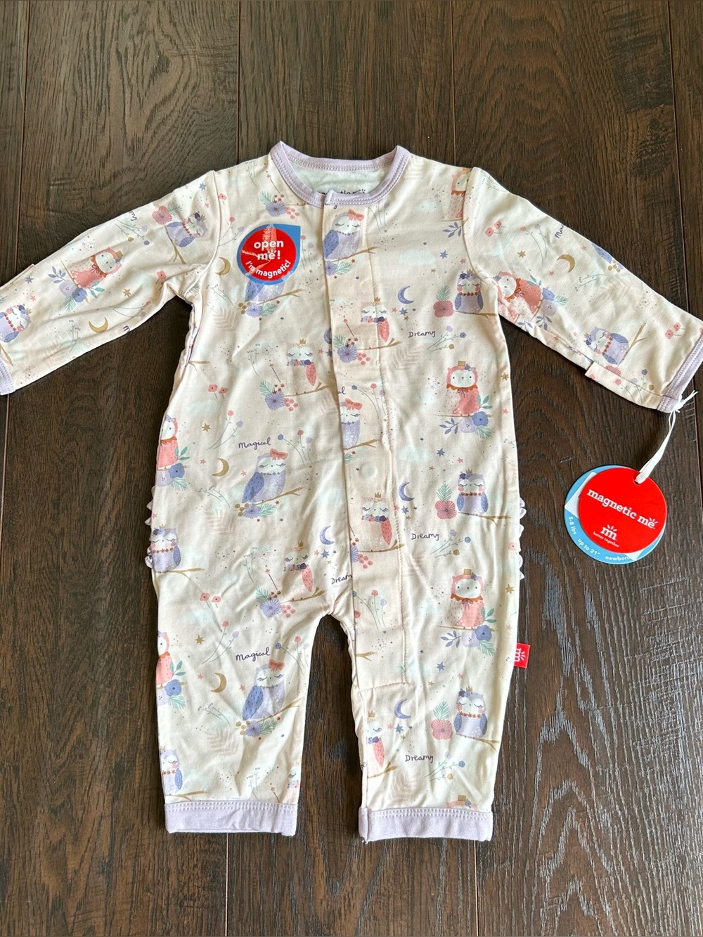 Magnetic Me Owl Love You Modal Magnetic Ruffle Butt Coverall Newborn